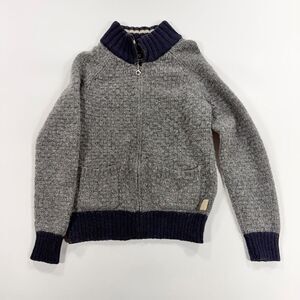 Scotch & Soda Amsterdam Couture Lambswool Zip Cardigan – Size M (Gray/Navy)